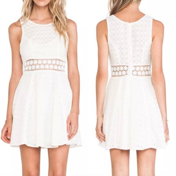 Free People Dresses & Skirts - Free People Ivory Daisy Waist Cutout Dress Sz 2